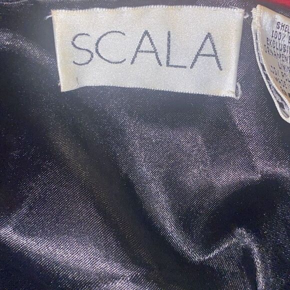 Scala Womens Black Gold Beaded V-Neck Silk Blouse Size 2X - Picture 4 of 5